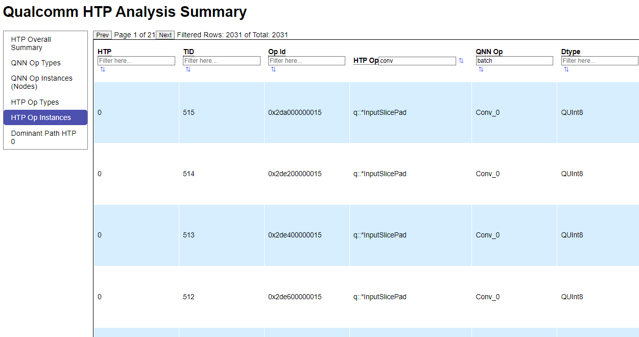 QHAS HTML Report Filtering Example